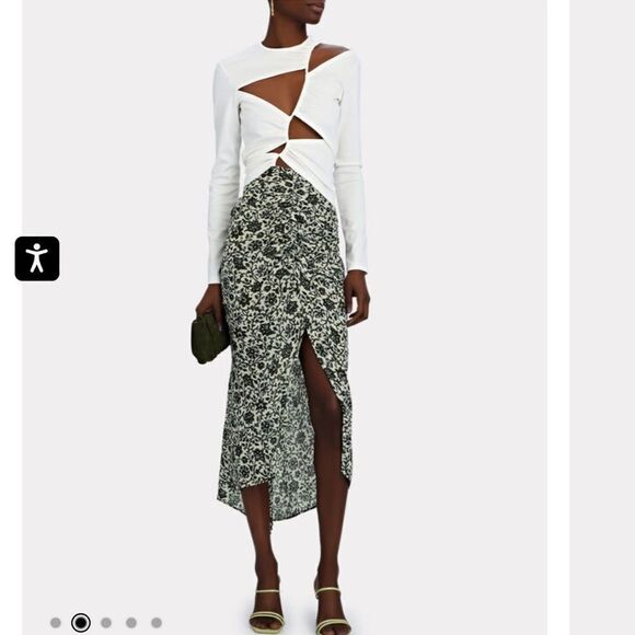 Veronica Beard Pixie Ruched Silk Midi Skirt - Picture 2 of 8